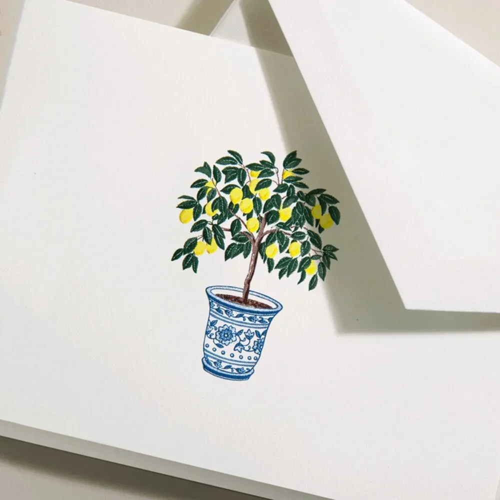 Crane &‎ Co. Stationery Set | Potted Lemon Tree | Brand New